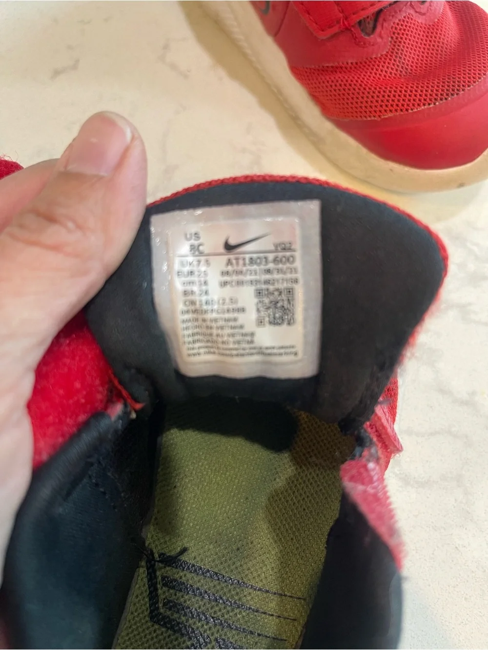 Nike Kids Red Velcro Sneakers